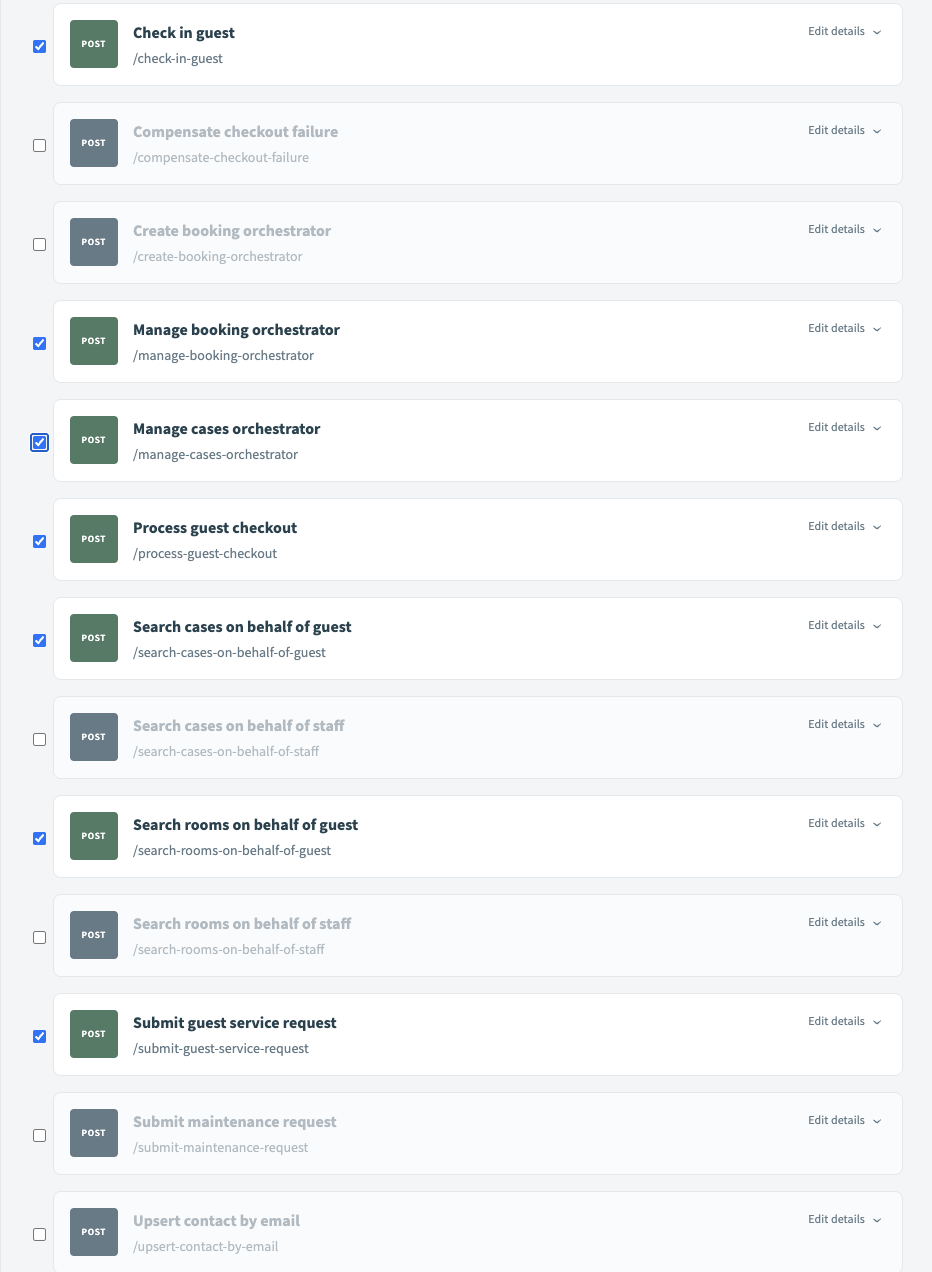 Guest API Collection endpoint selection